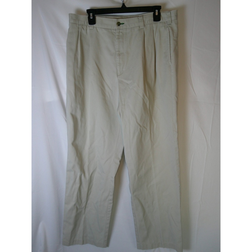 Vintage Tommy Hilfiger Men's Khaki Chino Pleated Pants Size 36x30 Casual Office
